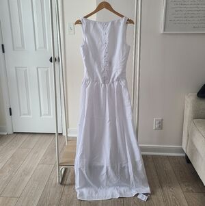 Boohoo White Backless Maxi Dress Buttoned Front